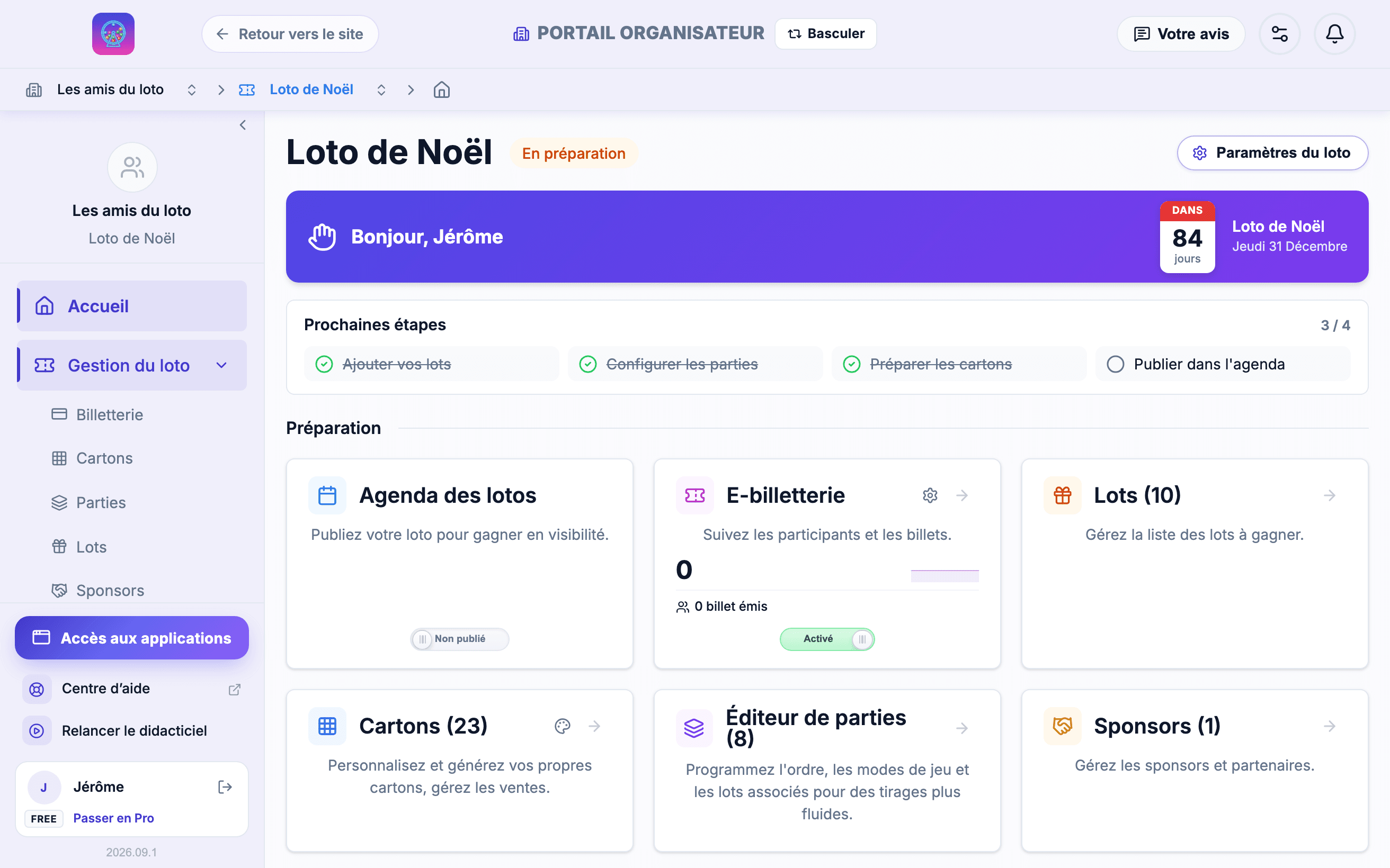 Portail de gestion LotoAsso